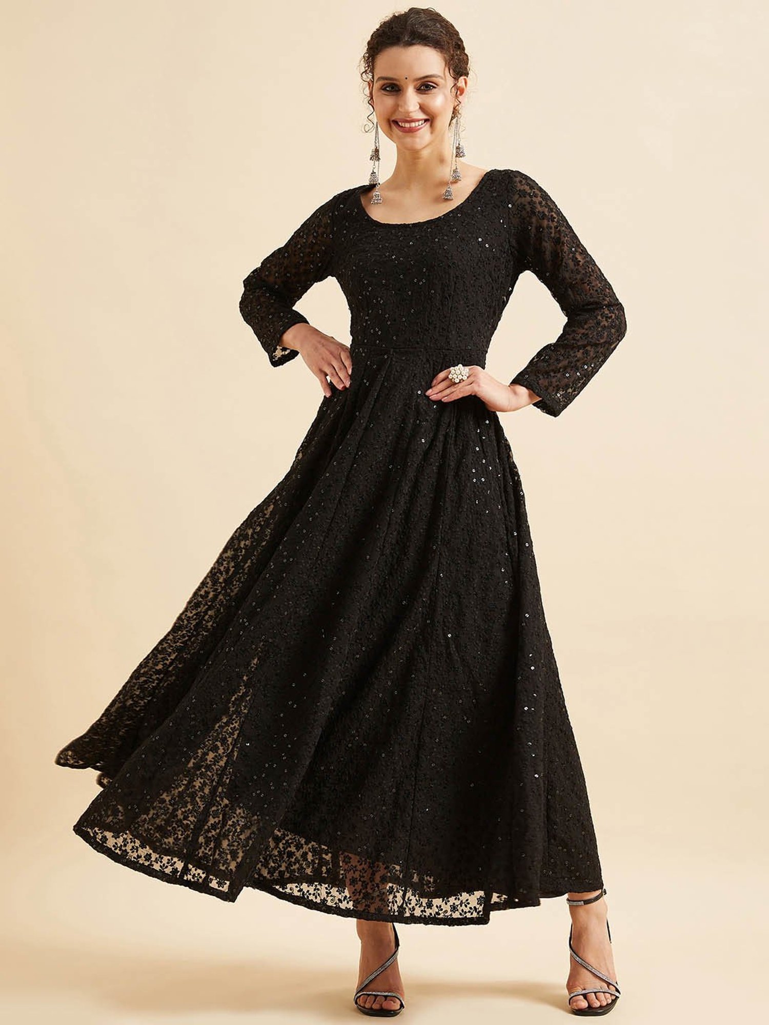 PANIT Black Embroiderd Ethnic Dress