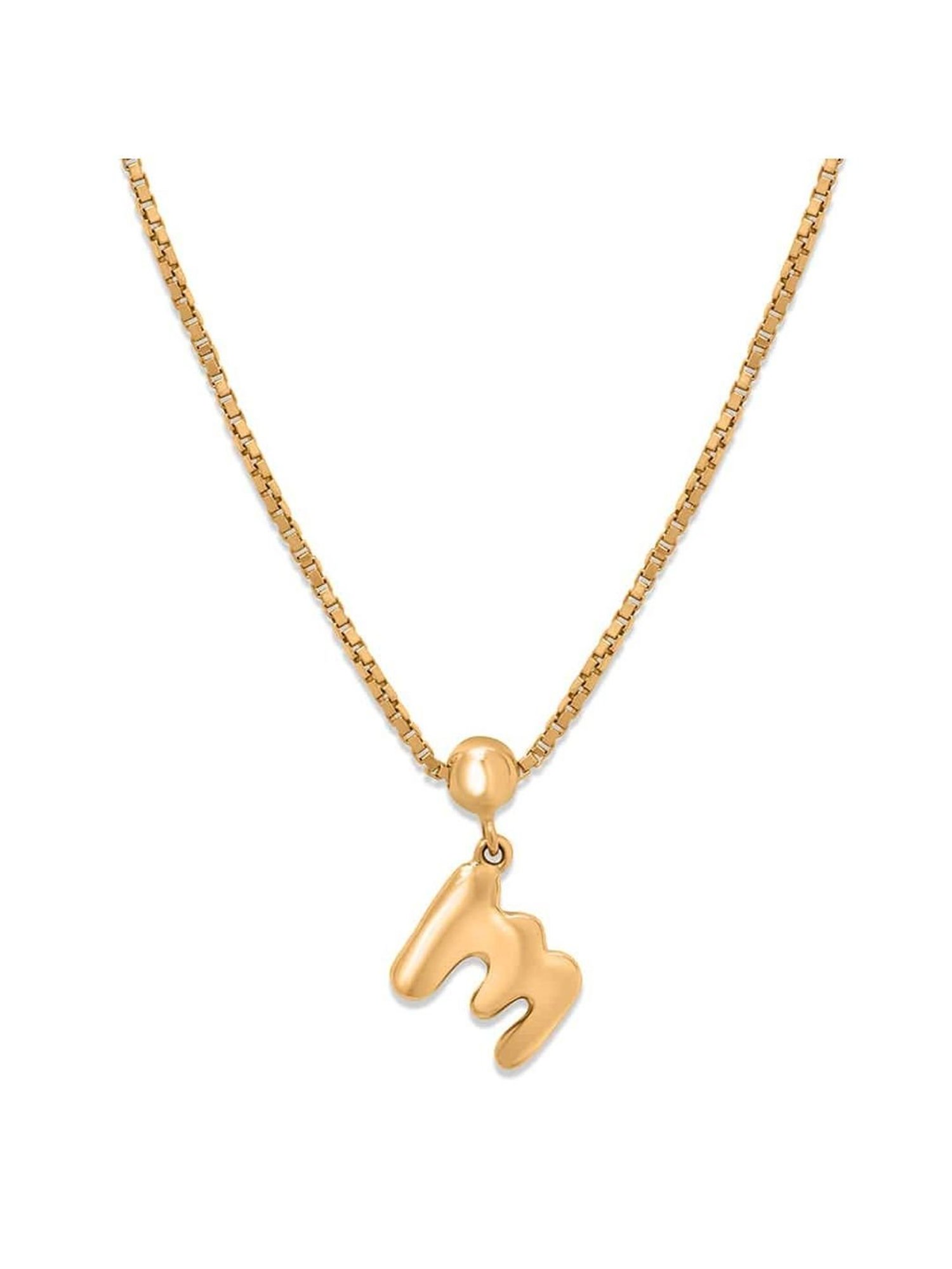 Mia By Tanishq Mamma Mia 14k Yellow Gold M Charm Pendant