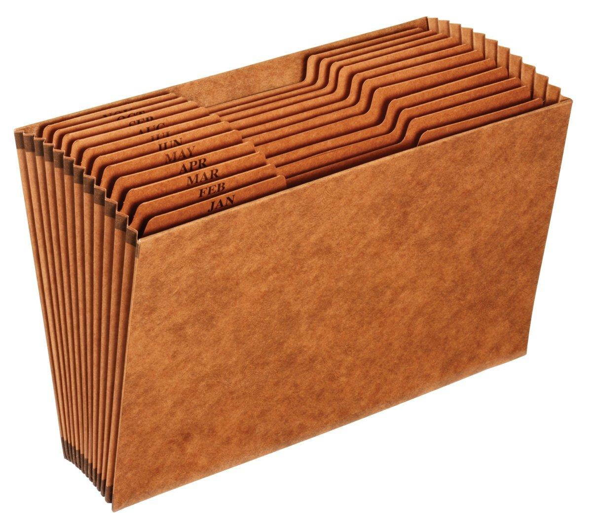 Globe-Weis/Pendaflex Heavy Duty 12-Pocket Expanding File, Monthly Index, Legal Size, Brown, (R219MHD)