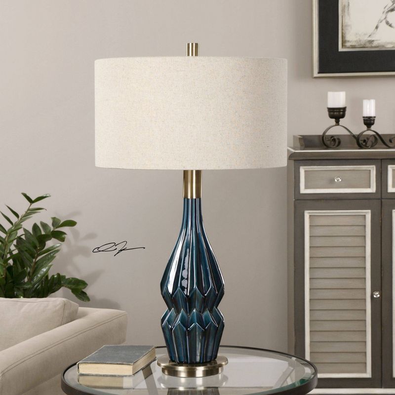 Prussian Blue Ceramic Lamp