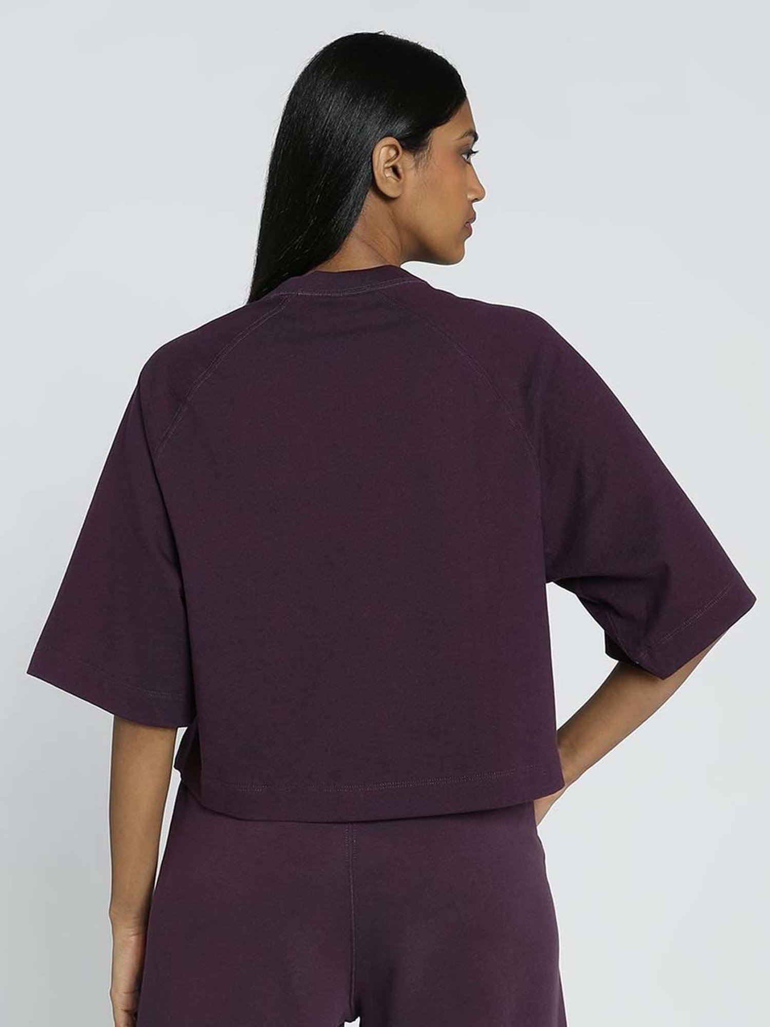 Puma Midnight Plum Cotton Embroidered T-Shirt