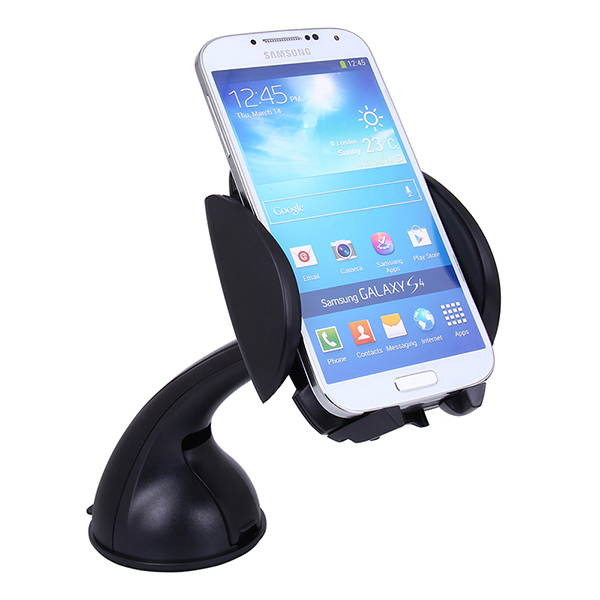 LENTION Car Mount Phone Holder with Windshield for iPhone, iPod, Smart Phone, PSP, GPS - Black