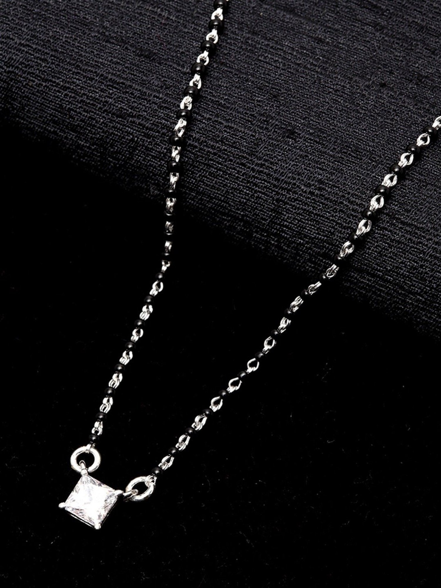 March by FableStreet 92.5 Sterling Silver Floral Mangalsutra for Women