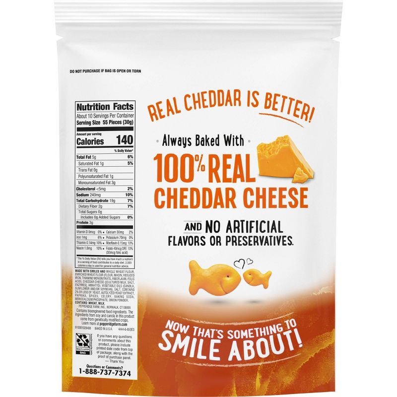 Pepperidge Farm Goldfish Baked with Whole Grain Cheddar Crackers - 11oz Resealable-Bag