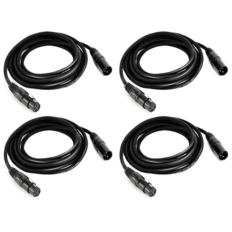102 ft Flexible DMX Cable 3 Pin Signal XLR Male to Female Cable Wire for Stage Lighting DJ Lights 4 Packs
