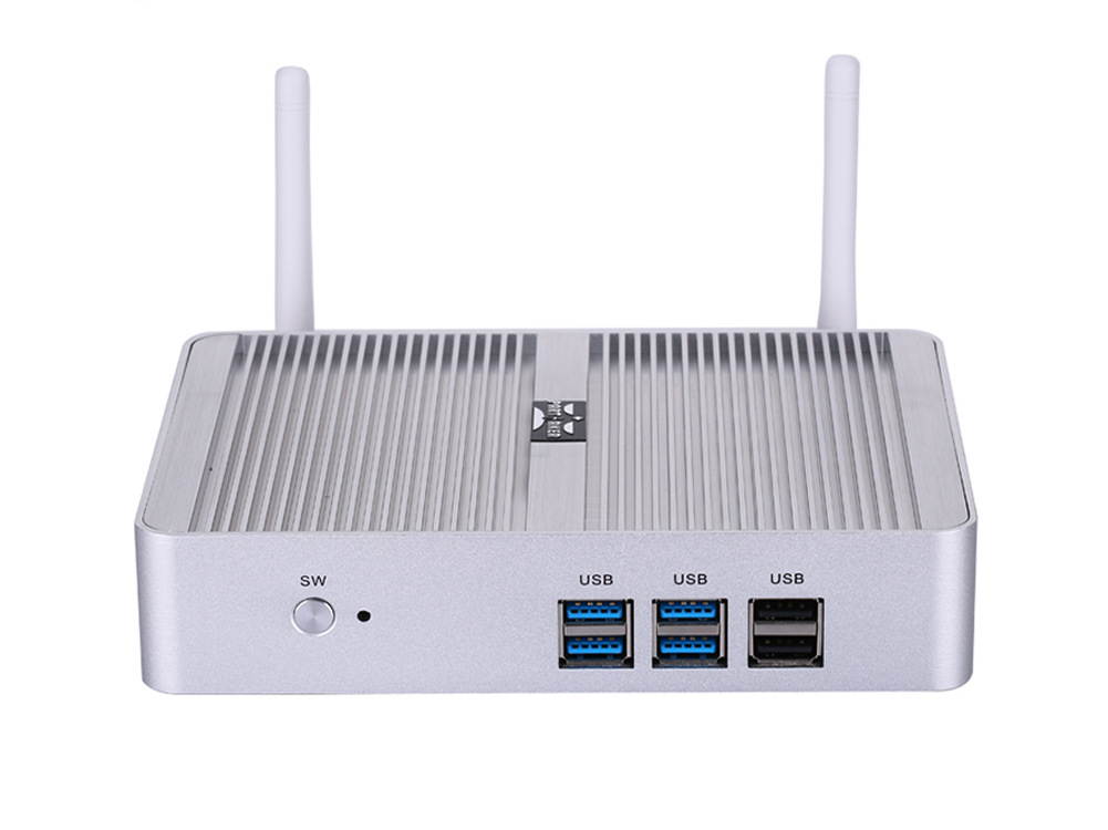 Partaker Fanless Mini PC,Desktop Computer,with Windows 10 Pro/Linux Ubuntu support,Intel Core I3 4020Y CPU,(Silver),[1VGA/1HD-MI/1LAN/4USB3.0/2USB2.0/WiFI],(8G RAM/128G SSD)
