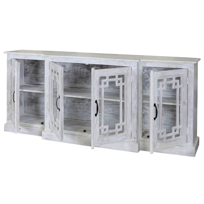 Bennett Breakfront Credenza White Wash - Stylecraft