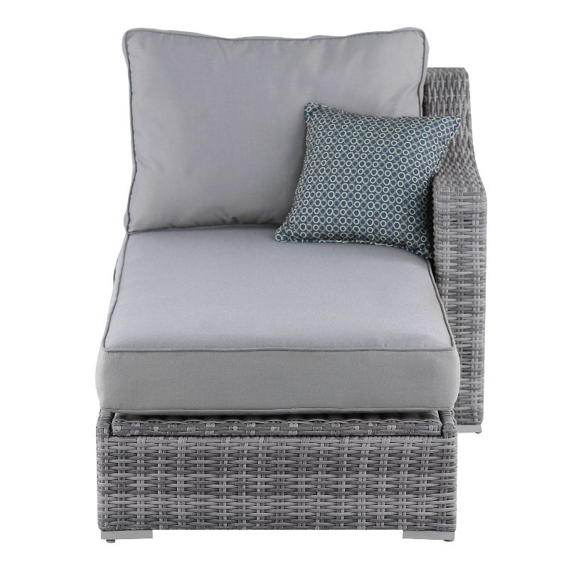 Vallauris Outdoor Storage Sectional - Gray Wicker - Adore Decor