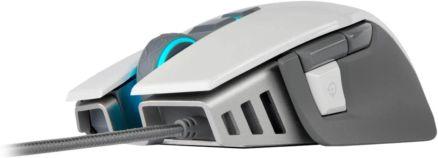 M65 RGB ELITE - FPS Gaming Mouse - 18,000 DPI Optical Sensor - Adjustable DPI Sniper Button - Tunable Weights -  White