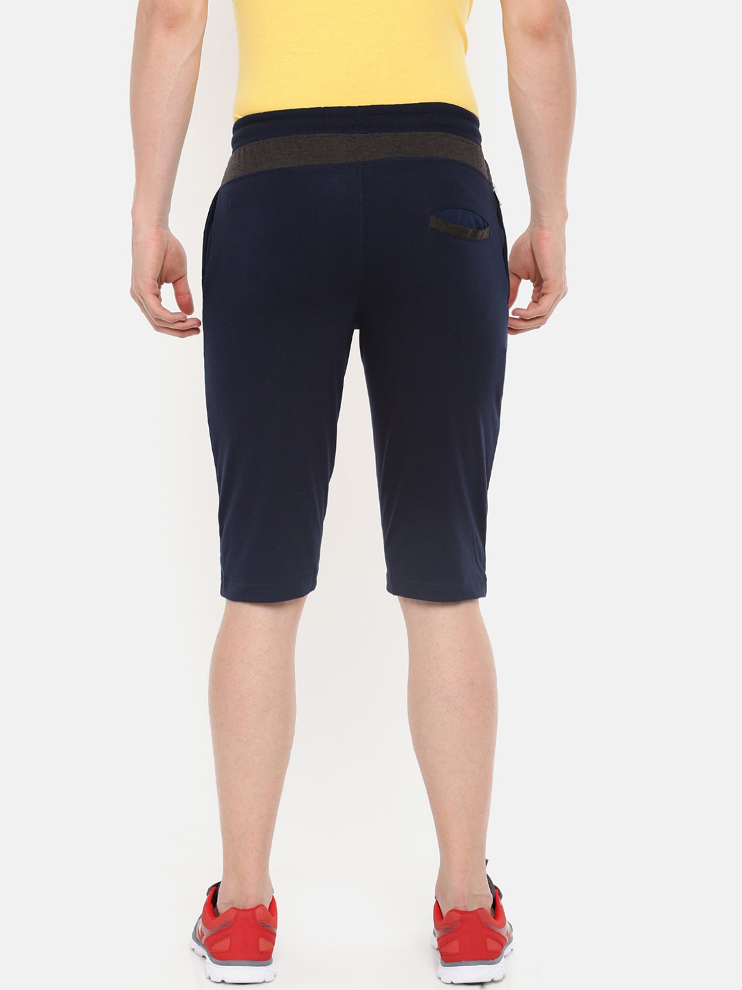 Dollar Navy Cotton Regular Fit Printed Shorts