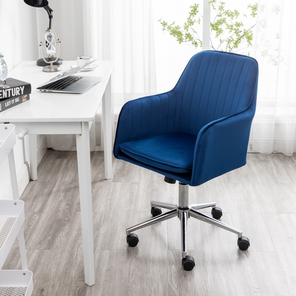 Velvet fabric Office Desk Chair with Mid-Back