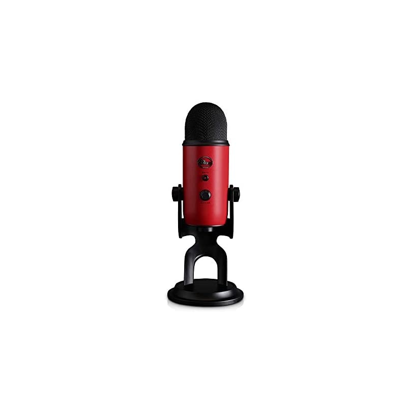 Microphones Yeti USB Microphone (Satin Red) with Knox Gear Pop Filter and 3.0 4 Port USB Hub Bundle