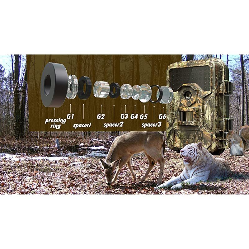 Trail Camera 2021 16MP 1080P 100ft 03s Trigger Waterproof Scouting Hunting Game Cameras with Infrared Night Vision Motion Activated Security Camera for Wildlife Deer Game Trail by