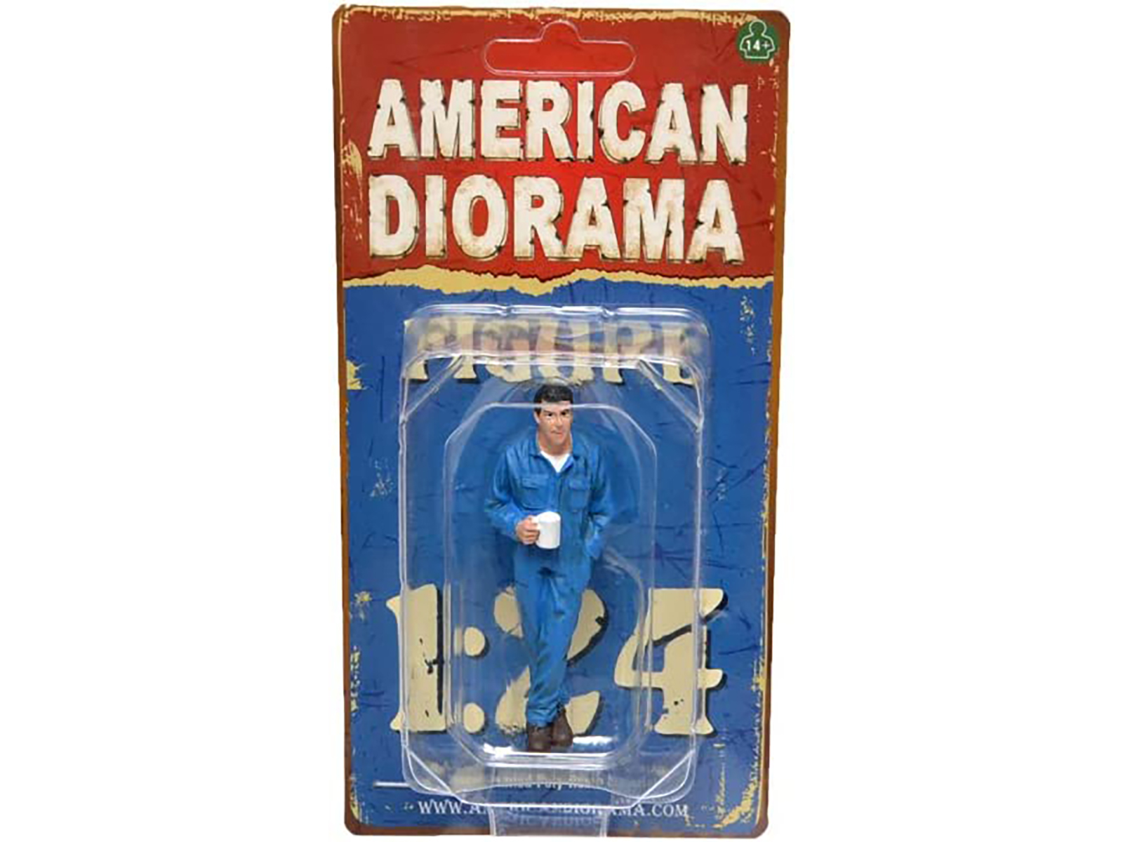 Mechanic Larry Taking Break Figurine for 1/24 Scale Models by American Diorama
