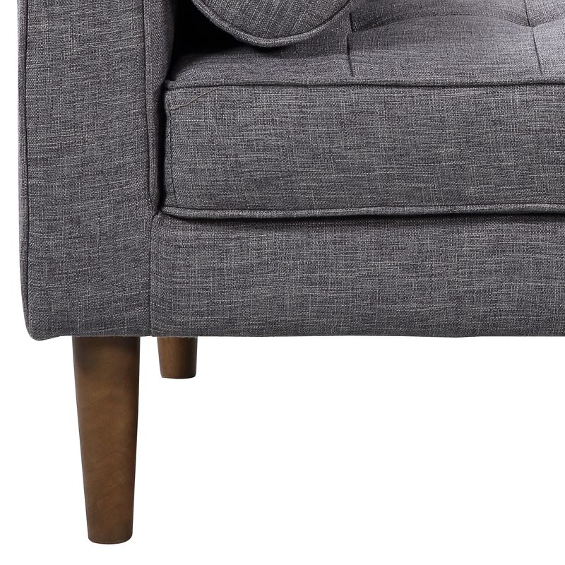 Element Right-Side Chaise Sectional in Dark Gray Linen and Walnut Legs - Armen Living
