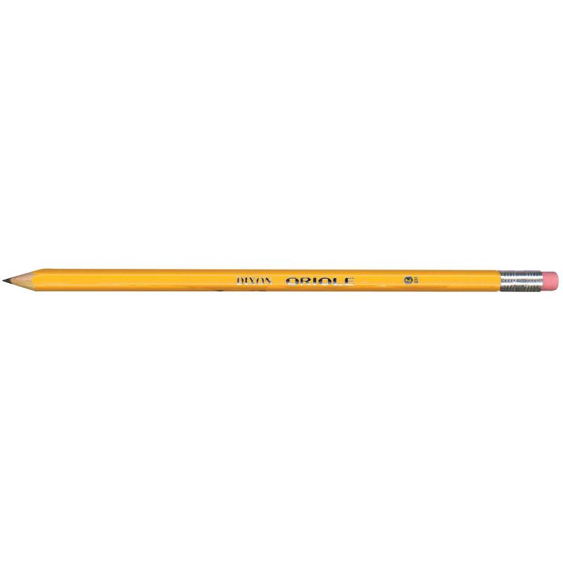 Dixon Oriole Hexagonal Pencil, No 2, Black Lead, Yellow Barrel, pk of 144