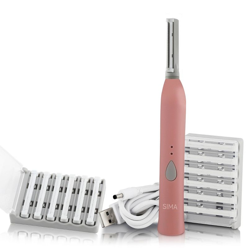 Spa Sciences Sima Sonic Dermaplaning Tool 2 in 1 Women's Facial Exfoliation & Hair Removal System - Pink