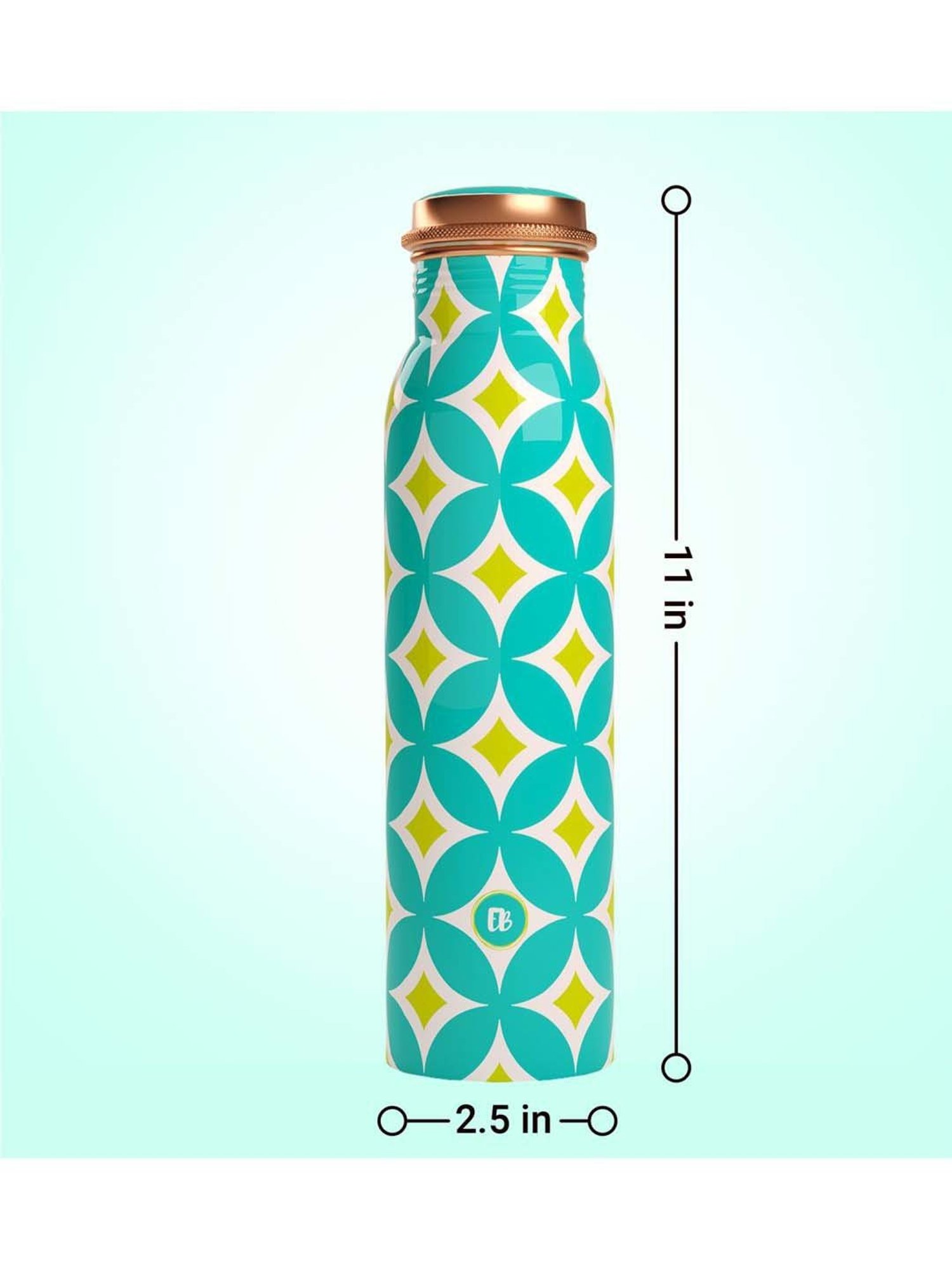 Everything Beautiful Aqua Blue Copper Water Bottle - Standard (0.9 L)