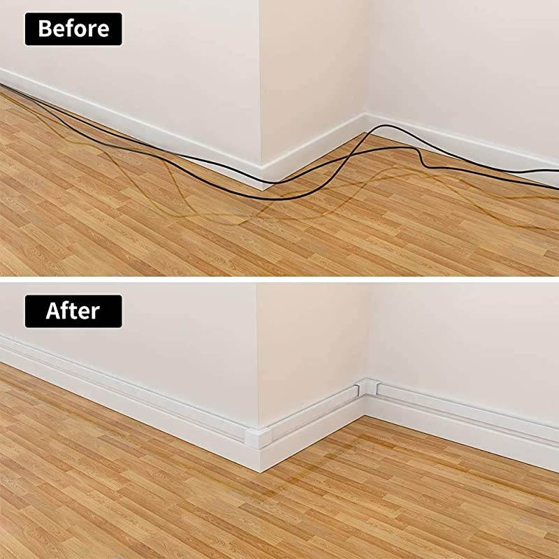 Hider Cord Cover Raceway Kit CMC01 Cable Management Channel 125in Cable Concealer for Mount TV System Paintable OnWall Runner Cord Hider 8X L157in W095in H055in White