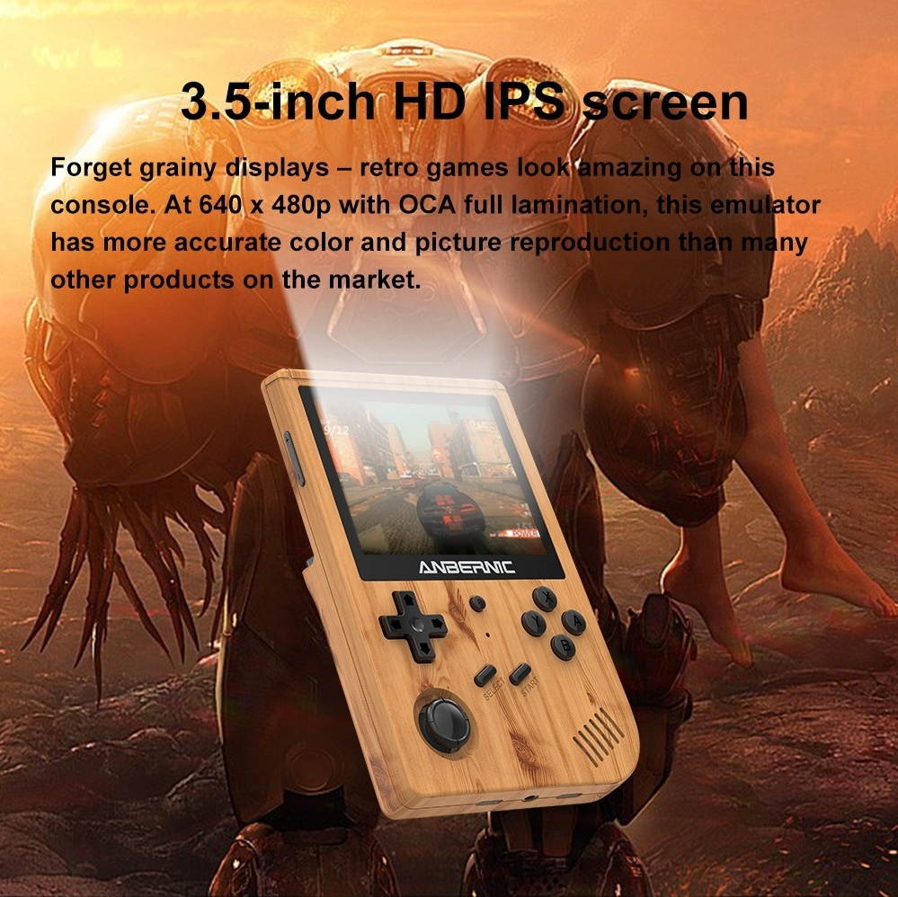 ANBERNIC RG351V 144GB 15000 Games Handheld Game Console for PSP PS1 NDS N64 MD PCE RK3326 Open Source Wifi Vibration Retro Video Game Player 3.5 inch IPS Display
