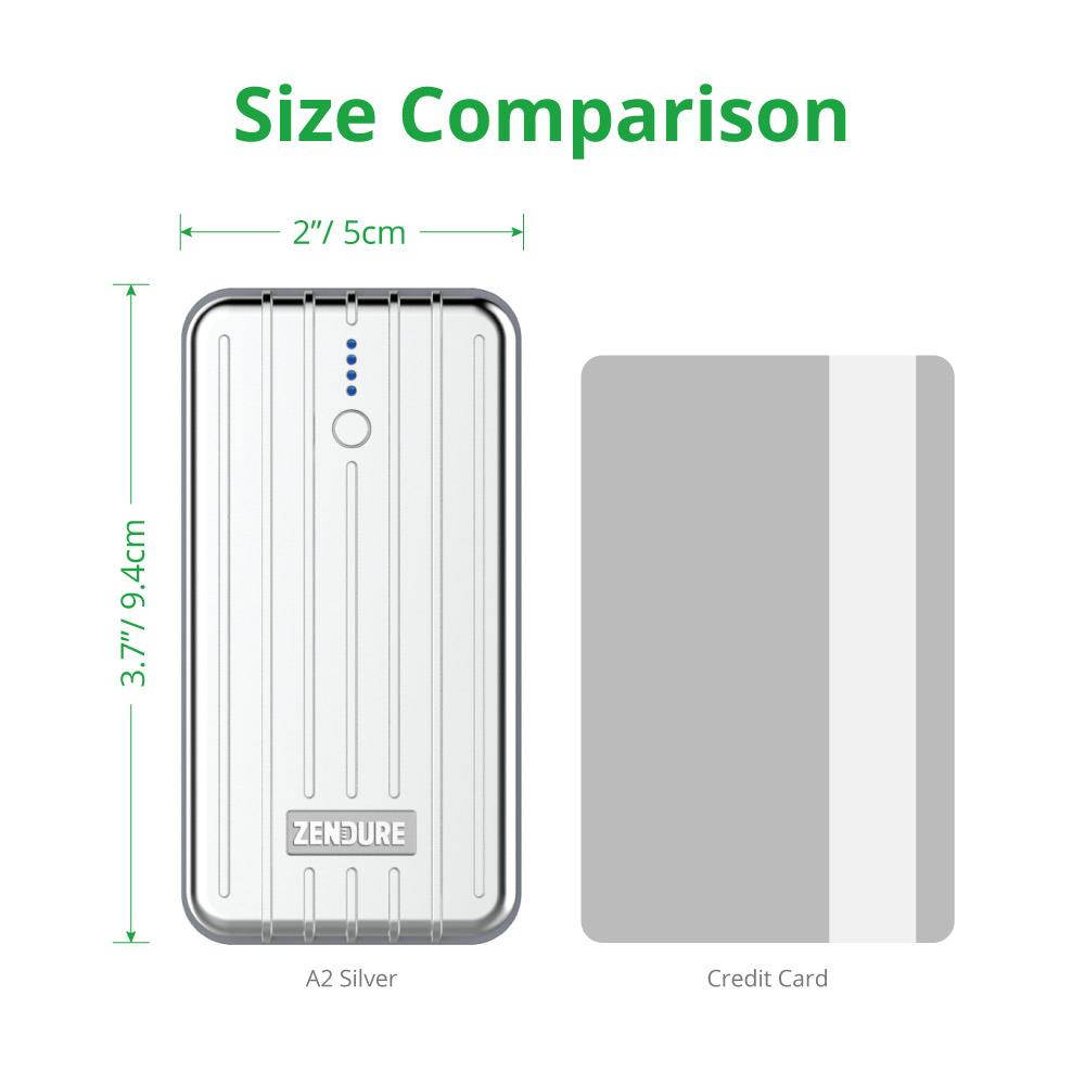 Zendure A2 Portable Charger 6700mAh &ndash; Ultra-durable External Battery Power for iPhone, Android and More, PC Advisor Winner 2014-2017, Lightweight and Compact&ndash; Silver