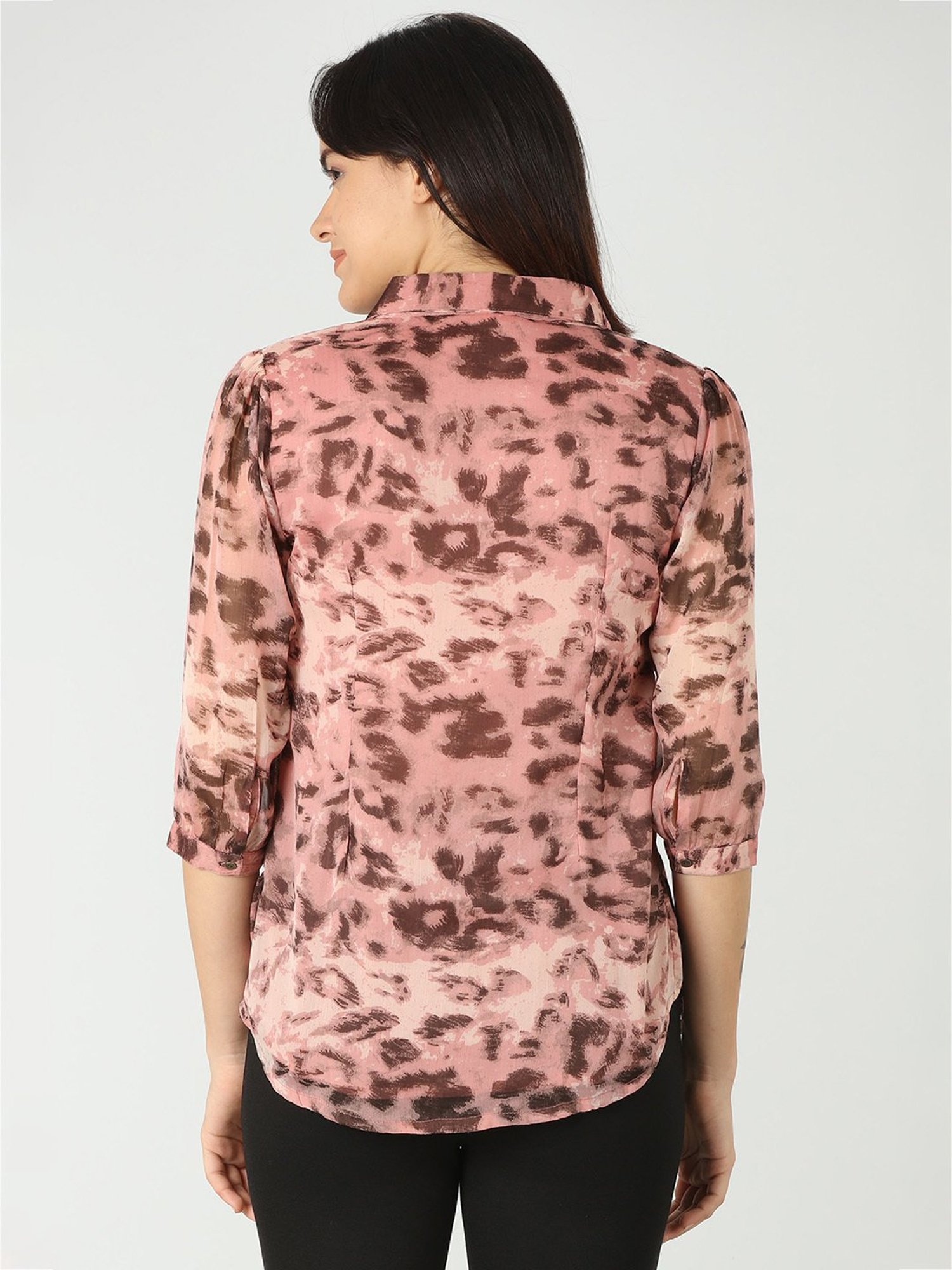 Mustard Pink Printed Shirt