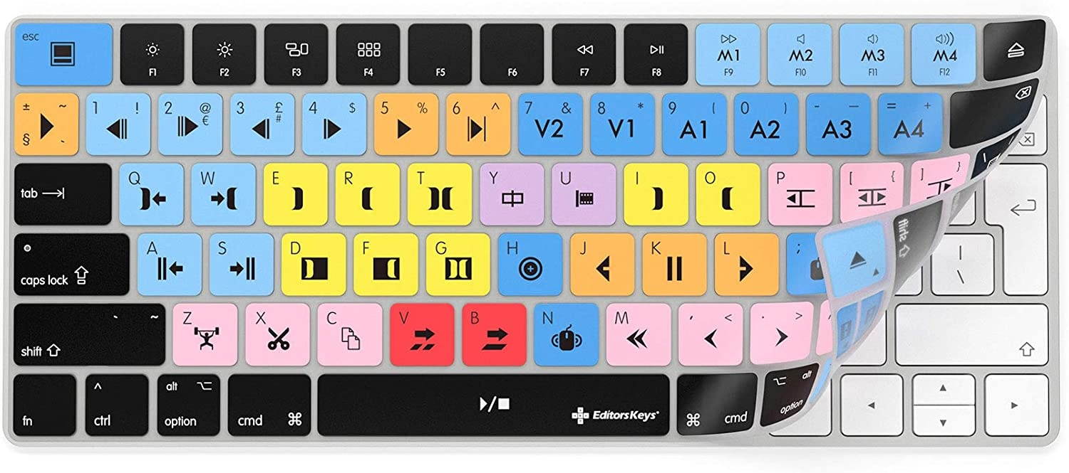 Avid Media Composer Keyboard Cover | for Apple iMac Magic Wireless Keyboard - Only fits Non Numeric pad Version | Editors Keys