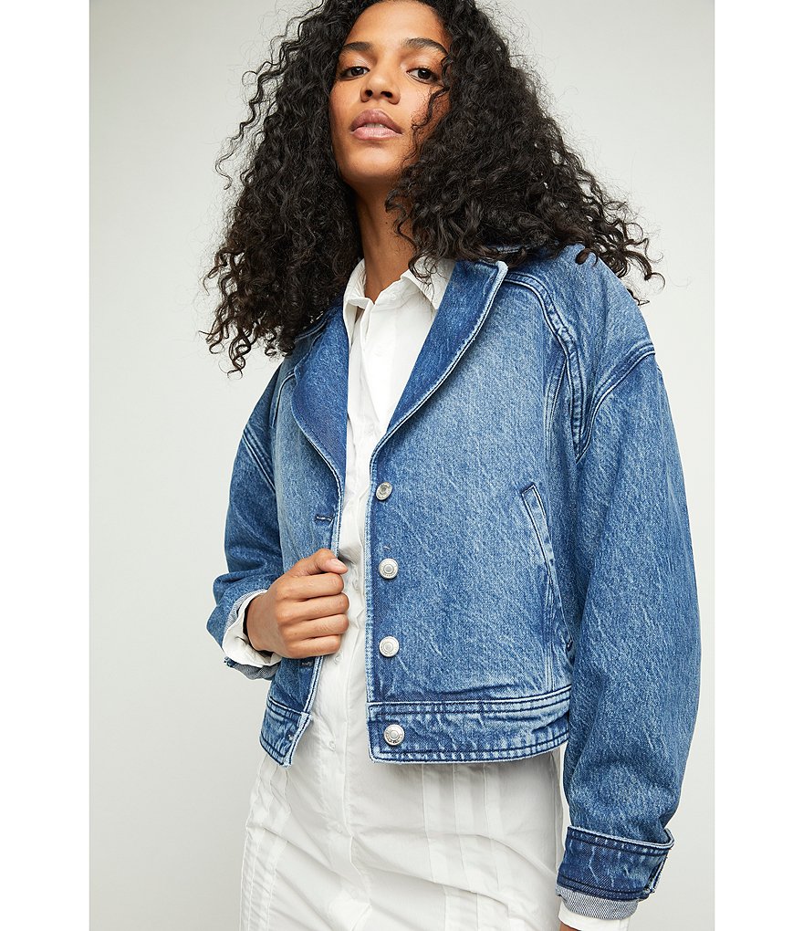 Free People Now Or Never Long Sleeve Denim Jacket
