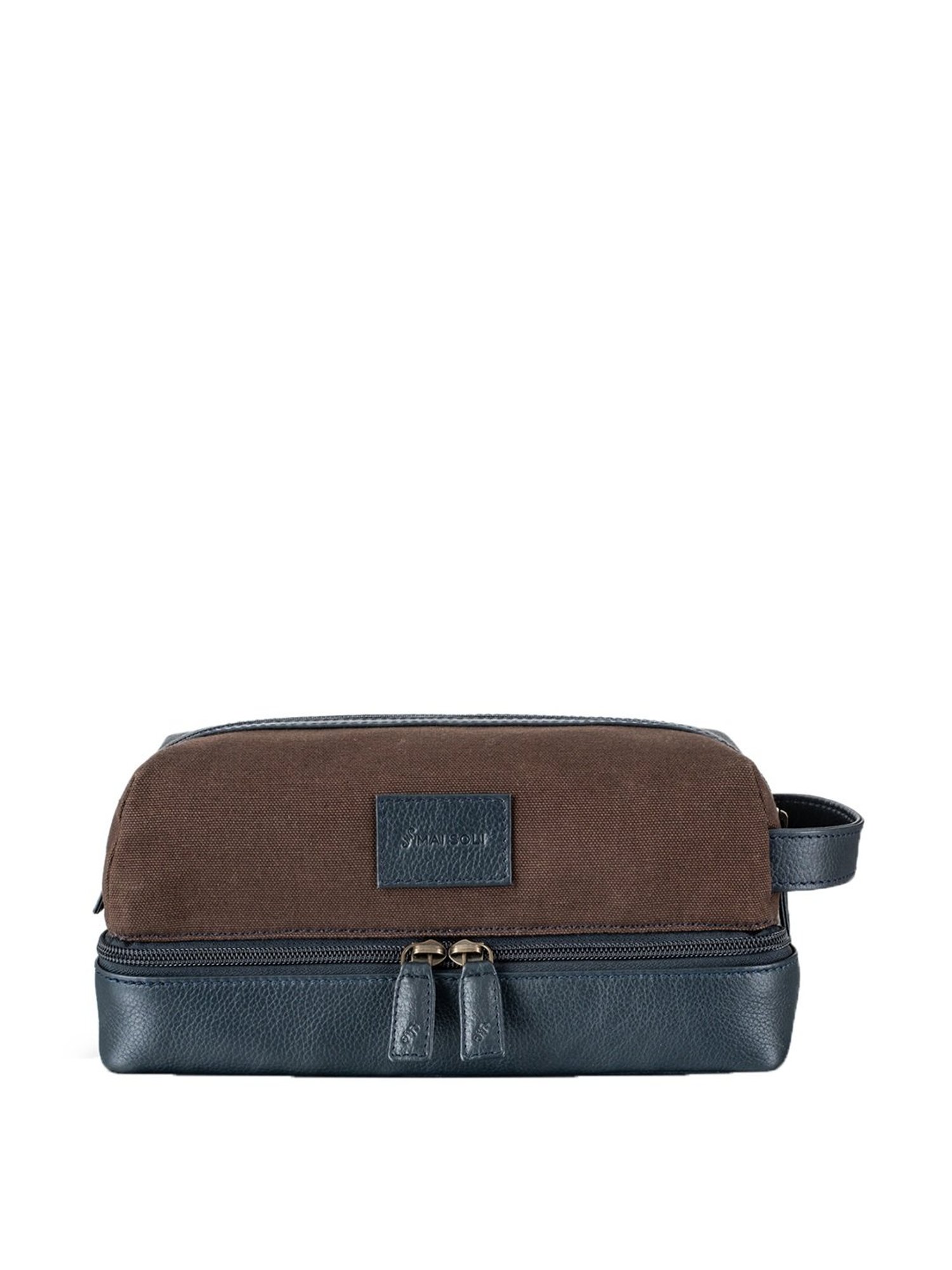 Mai Soli  Navy Solid Small Wrislet Toiletry Pouch