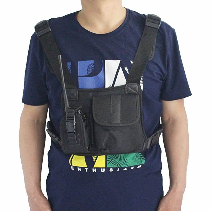 Universal Radio Harness Chest Rig Bag Pocket Pack Holster Vest for Two Way Radio (Rescue Essentials)