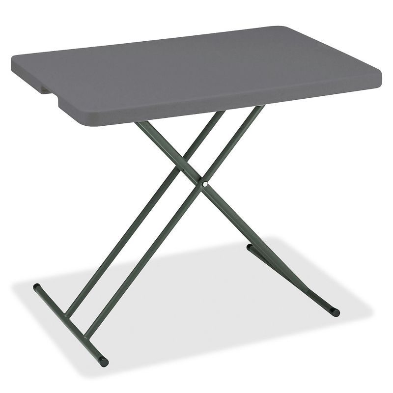 Iceberg IndestrucTables Too 1200 Series Resin Personal Folding Table 30 x 20 Charcoal 65491