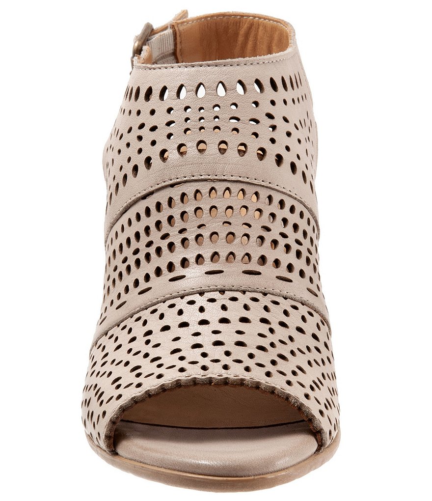 Bueno Upton Perforated Leather Block Heel Sling Sandals