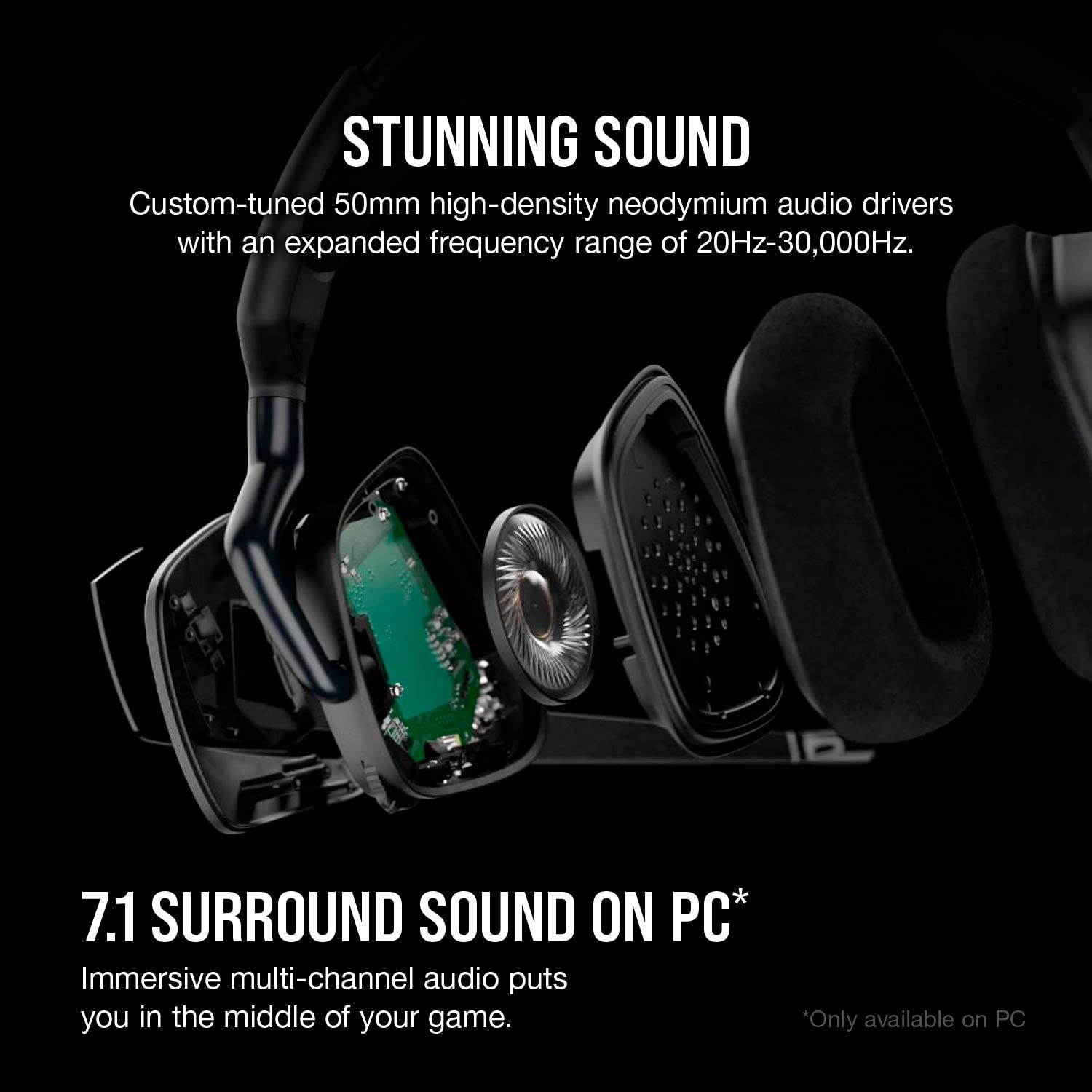 Corsair Void RGB Elite Wireless Premium Gaming Headset with 7.1 Surround Sound - Discord Certified - Works with PC, PS5 and PS4 - Carbon (CA-9011201-NA)