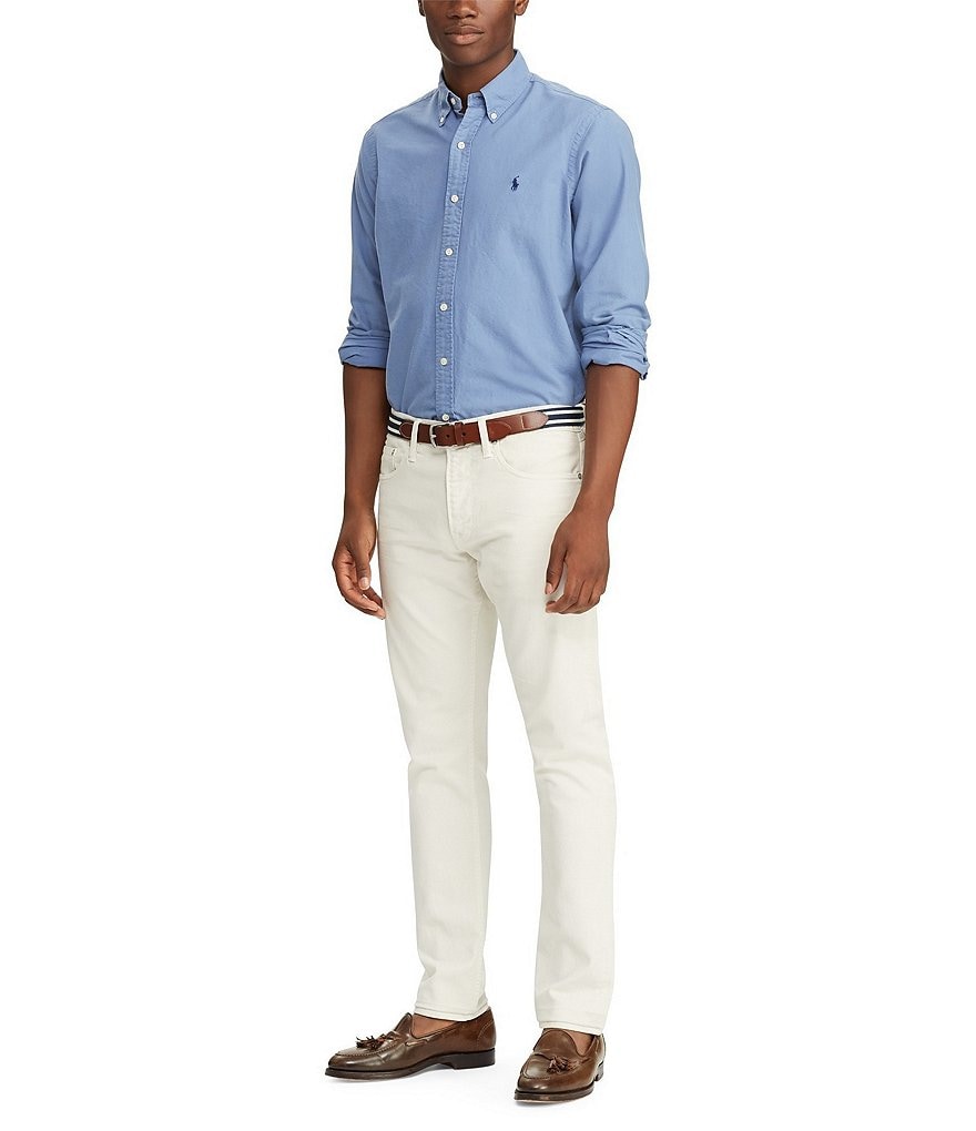 Polo Ralph Lauren Big & Tall Solid Garment-Dye Oxford Long-Sleeve Woven Shirt