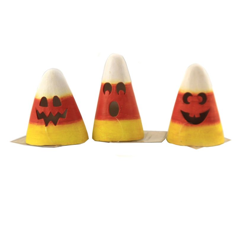 Halloween 3.5" Candy Corn Luminary Face Cutouts  -  Decorative Figurines