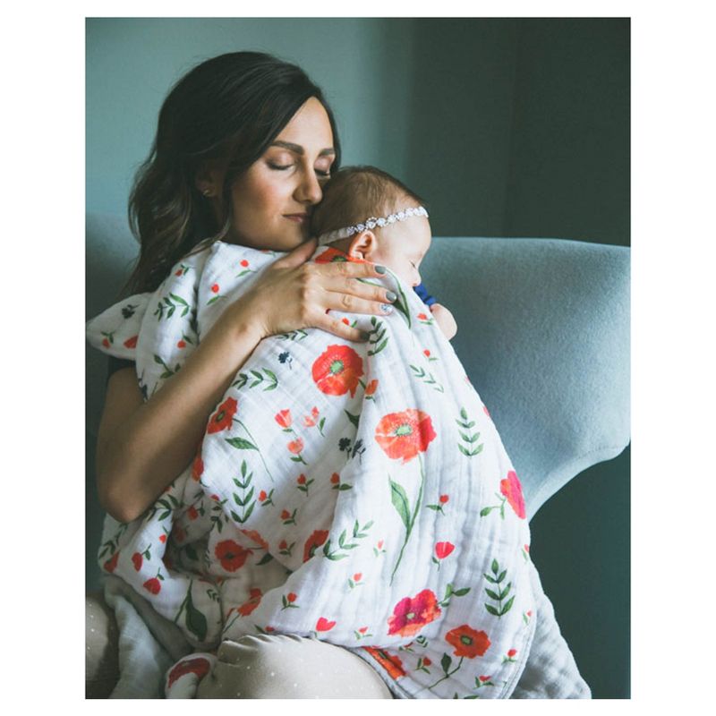 Little Unicorn 4-Layer Cotton Swaddle Blanket - Summer Poppy
