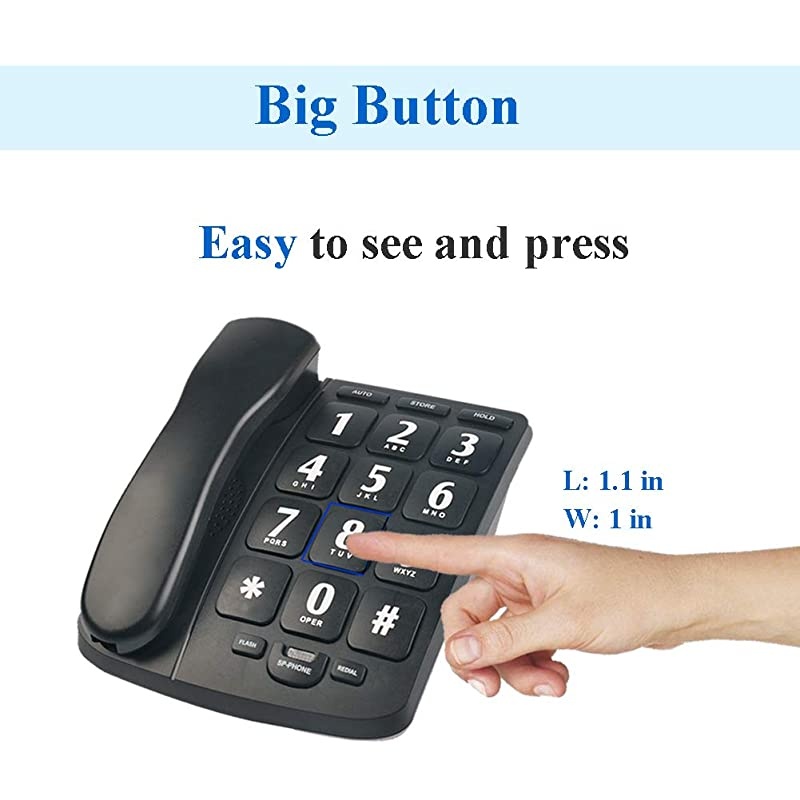 P02 Amplified Large Button Corded Phone for Senior