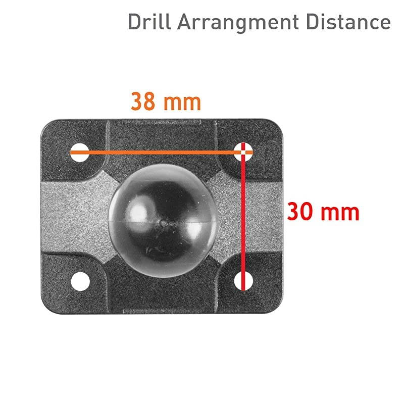 25mm / 1 inch Composite AMPS Adapter Plate for Industry Standard Dual Ball Socket mounting arms
