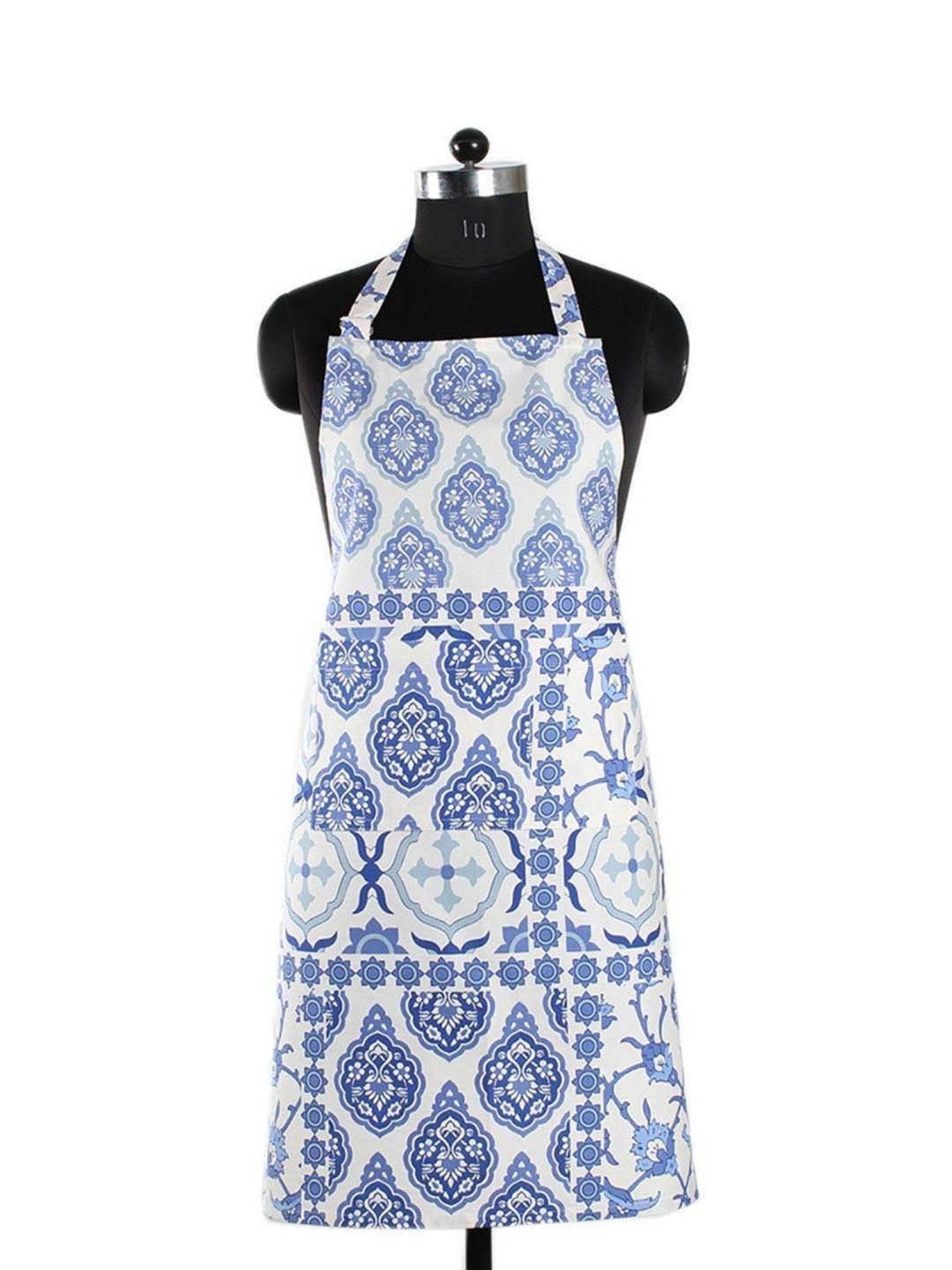 House This Aahar Blue & White Cotton Kitchen Set