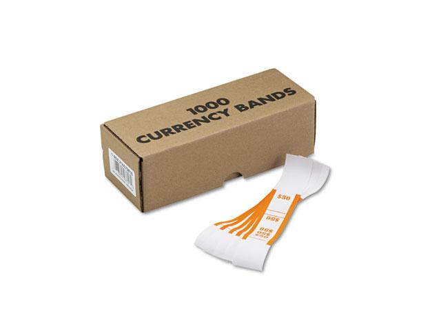MMF Industries 216070B16 Self-Adhesive Currency Straps, Orange, $50 in Dollar Bills, 1000 Bands/Box