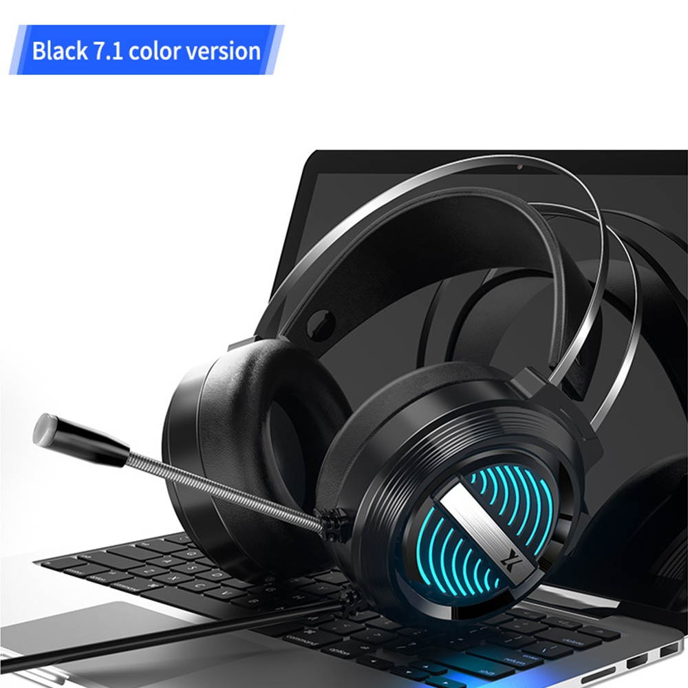 X9 Stereo Gaming Headset 7.1 Virtual Surround Bass Gaming Earphone Over-ear Game Headphone USB Plug Volume Control with Mic LED Light for Computer PC Gamer