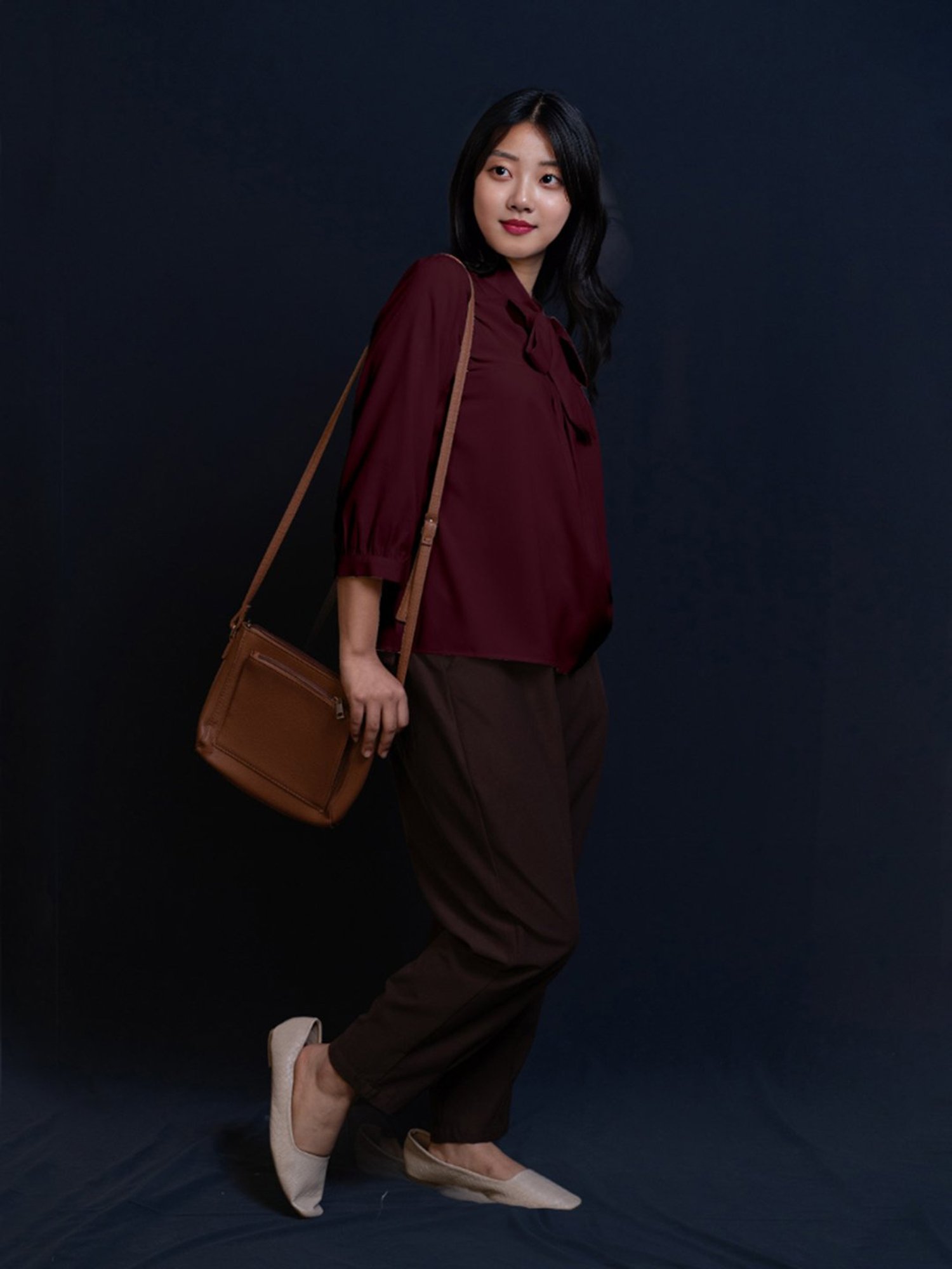 Zink London Maroon Regular Fit Top