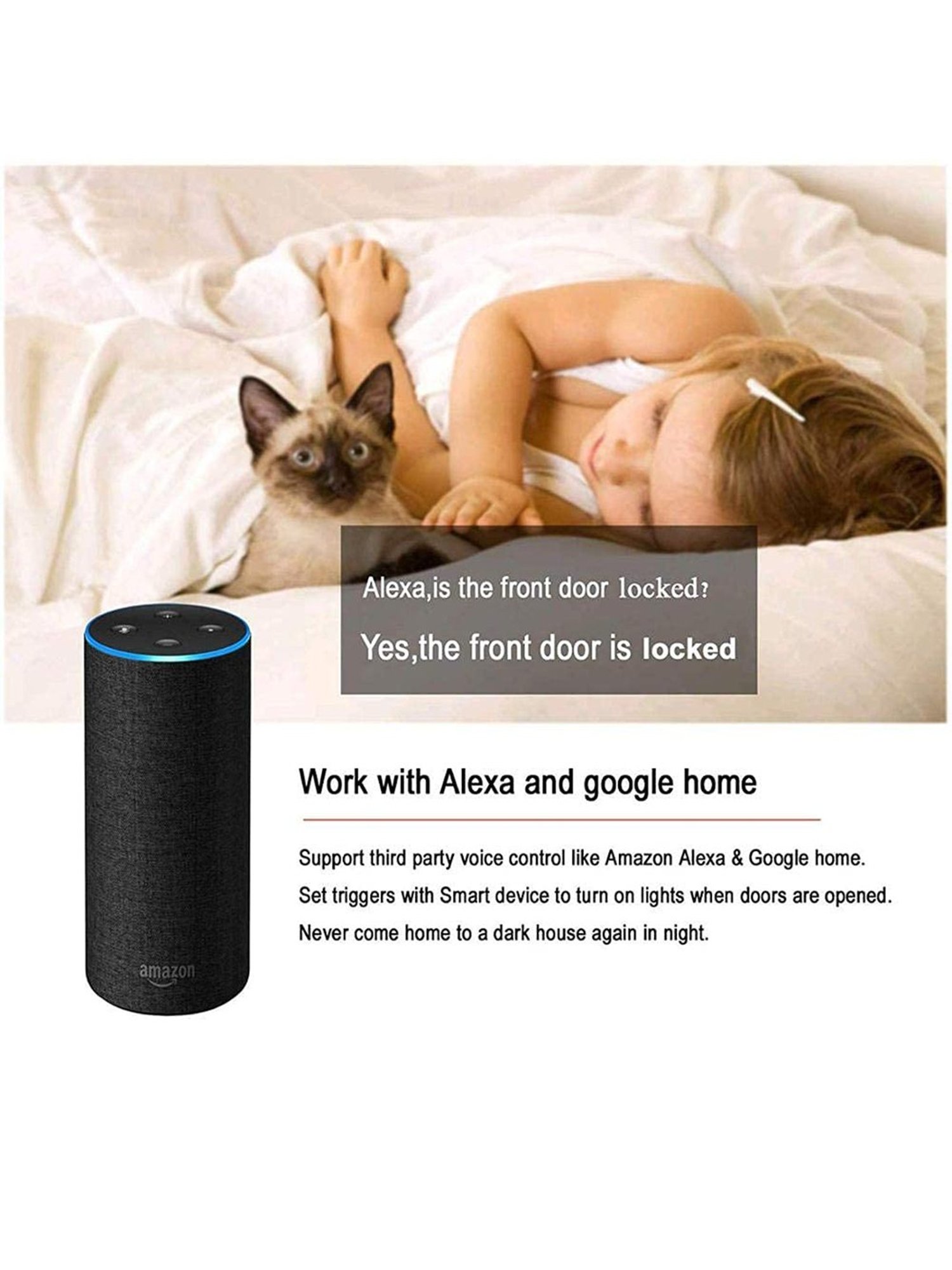 SmartiQo Wi-fi Door Magnetic Sensor (White)