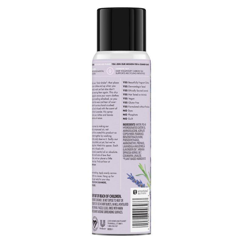 Love Home & Planet Lavender & Argan Oil Re-Wear Dry Wash Spray - 6.76 fl oz