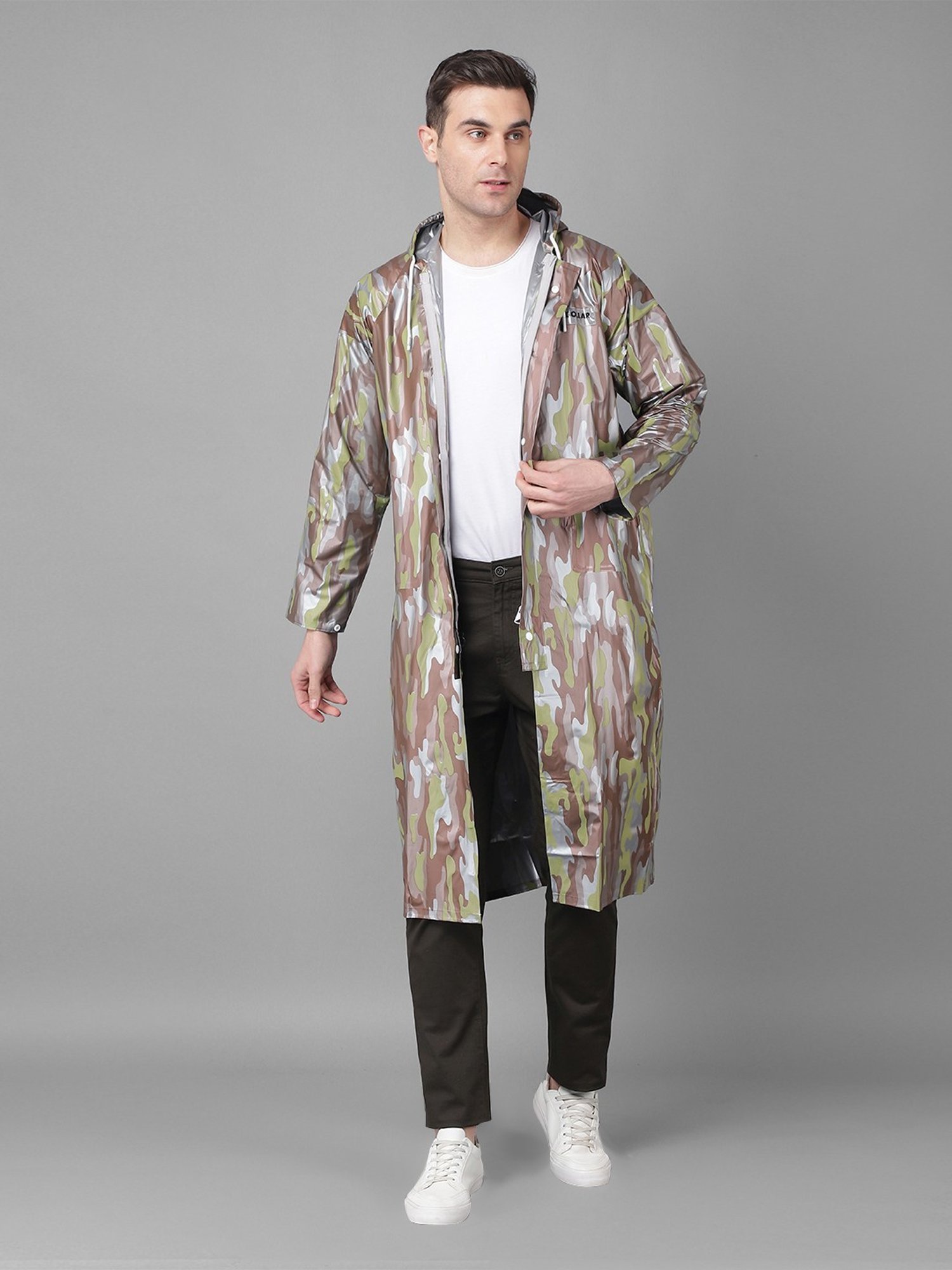 Dollar Brown Regular Fit Printed Rainwear Jacket