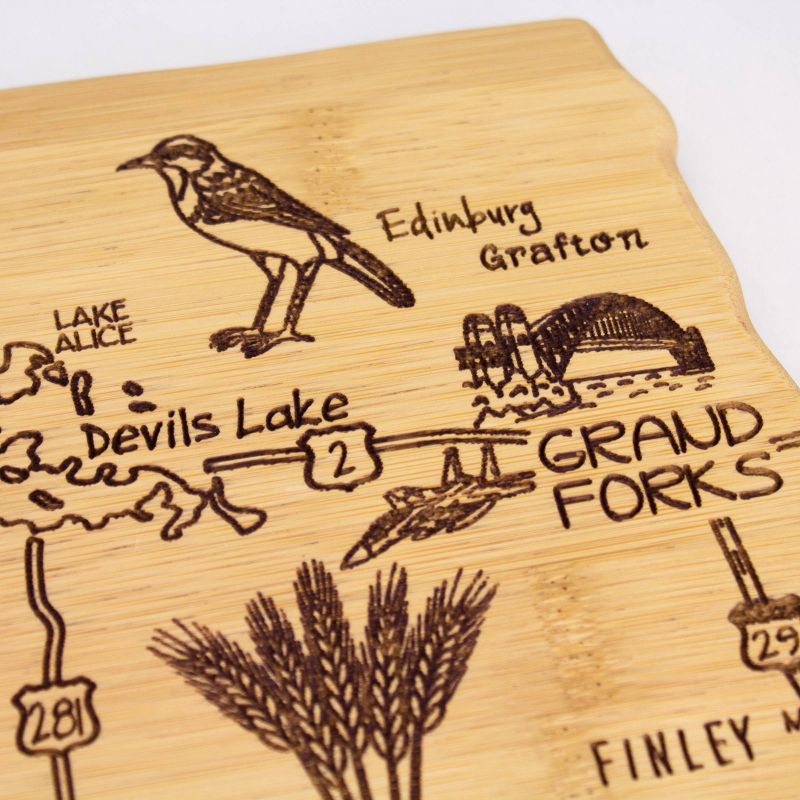Totally Bamboo Destination North Dakota Serving and Cutting Board