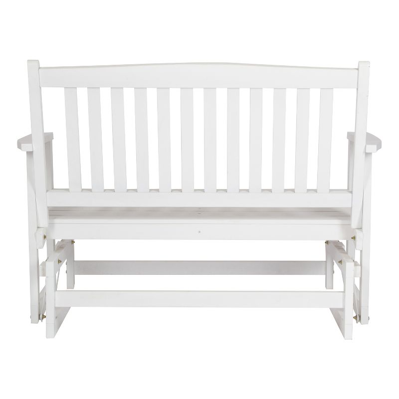 46" Torrey Outdoor Glider Loveseat White - Shine Company Inc.