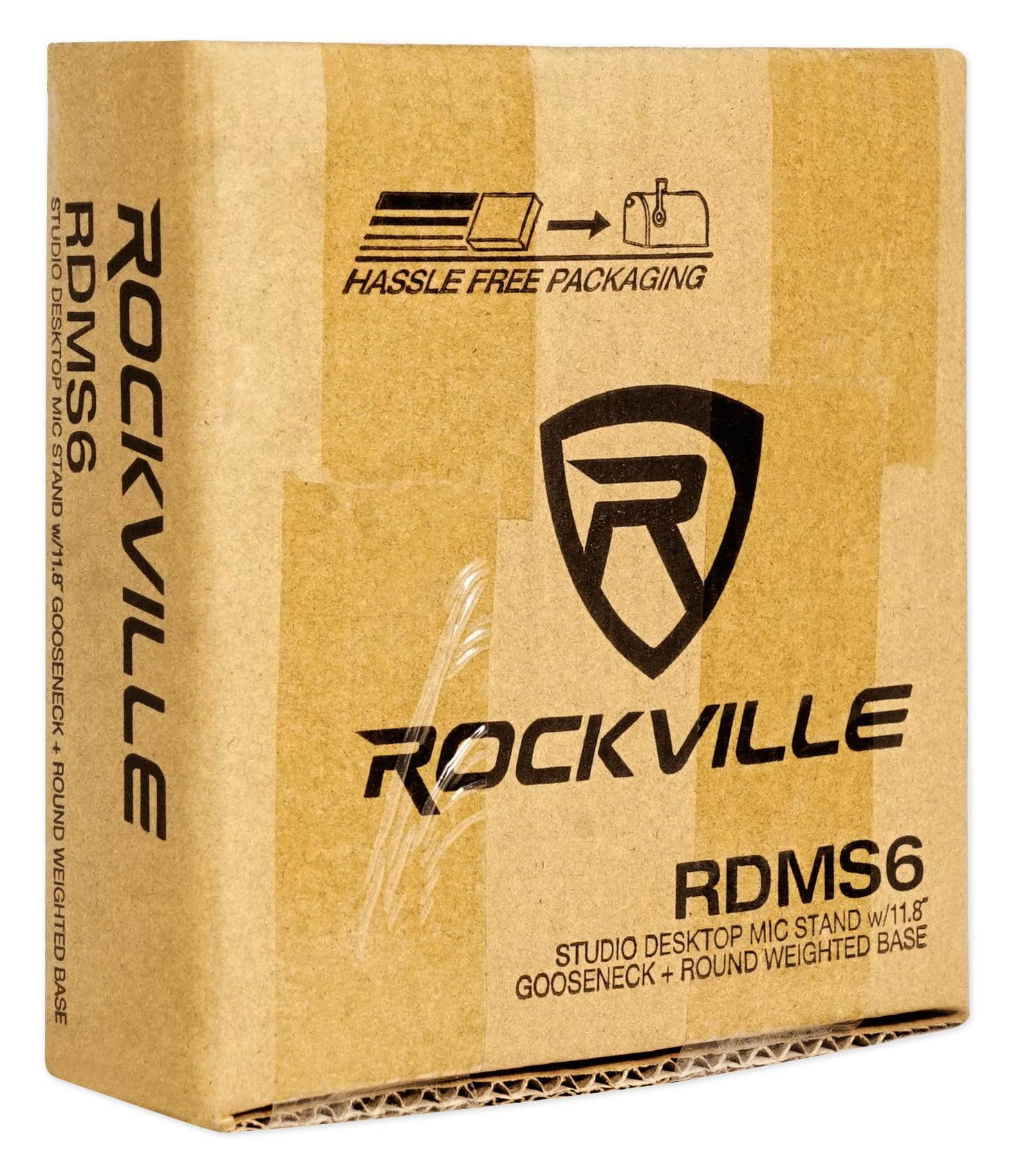 Rockville Gaming Live Streaming Twitch Mic Stand w/Gooseneck+Round Weighted Base