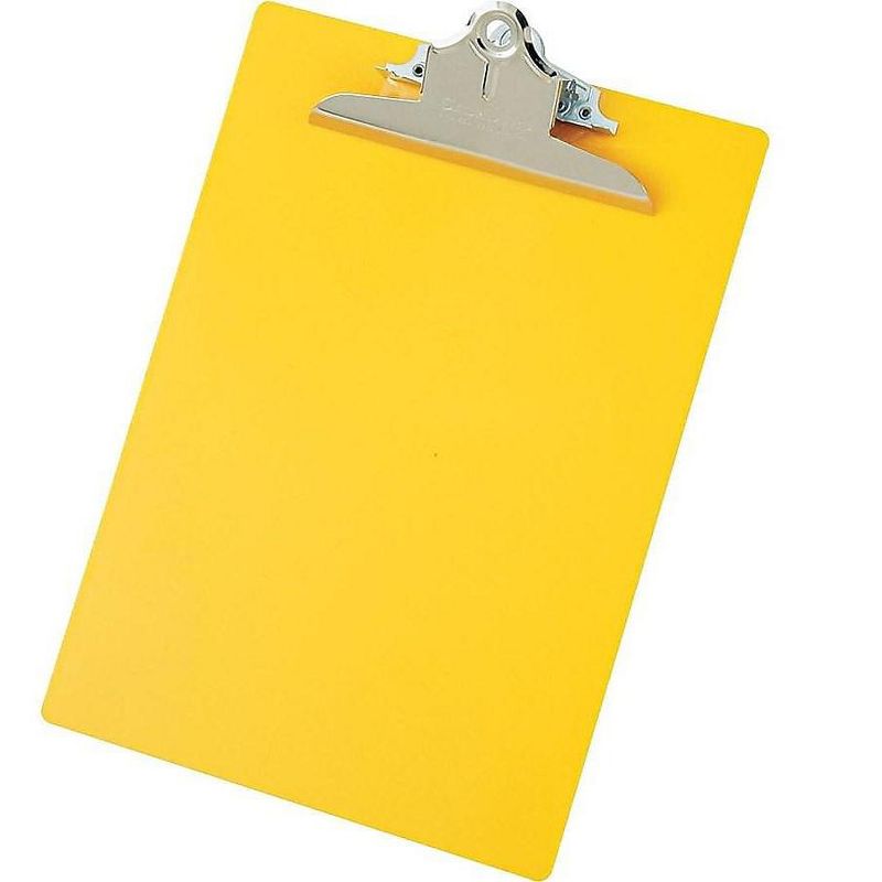 Saunders Recycled Plastic Clipboards 1" Clip Cap 8 1/2 x 12 Sheets Yellow 21605