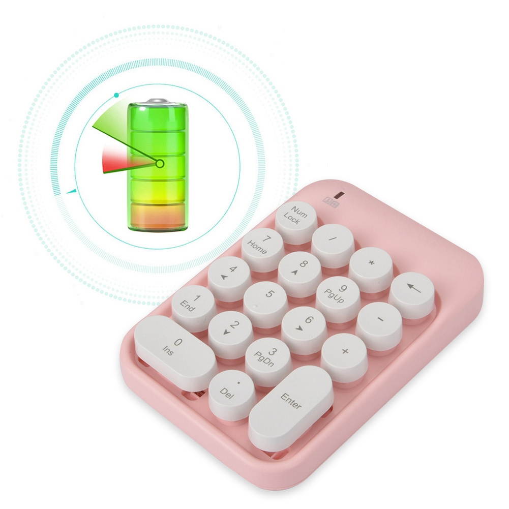 Fashionable Ajazz Ak18 2.4G Wireless Mini Digital Keyboard Computer Laptop Keypad 18-keycap design for Accounting Cashier